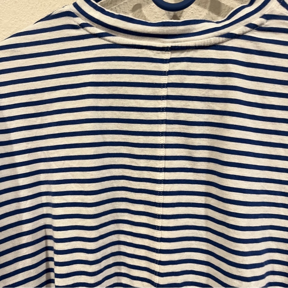 AYR size small Pima cotton blue and white stripe shirt basic old money quiet lux - Picture 7 of 8